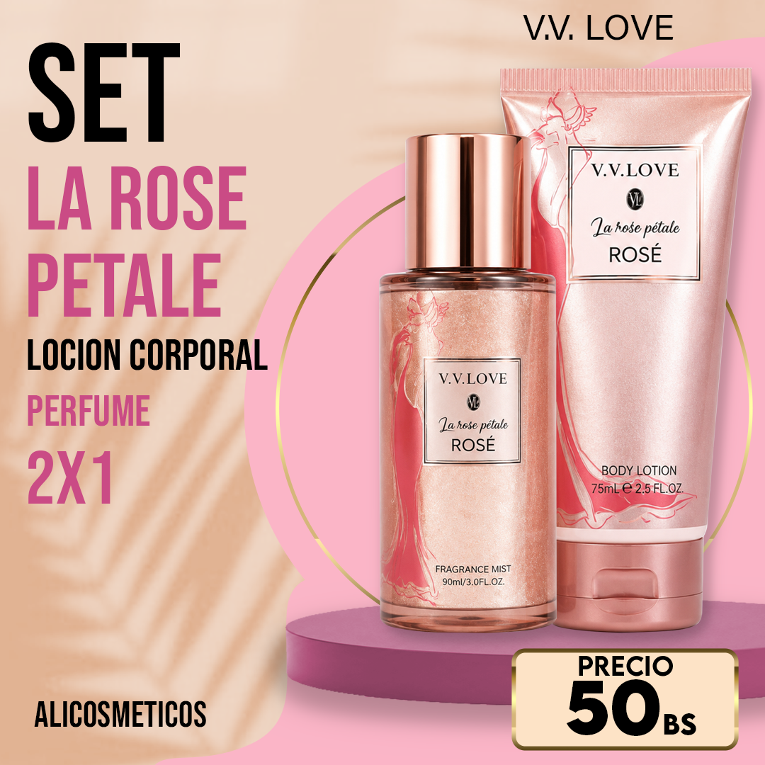 Set de Loción Corporal La Rose Petale V.V. Love