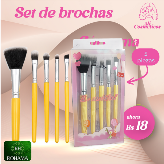 Set de Brochas 5 en 1 Sally