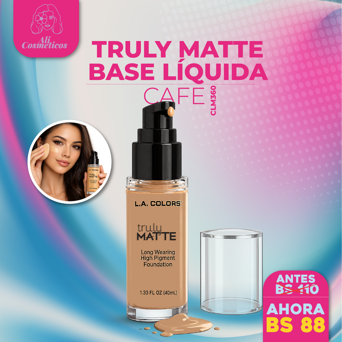 Base Liquida de Maquillaje Truly Matte L.A. Colors
