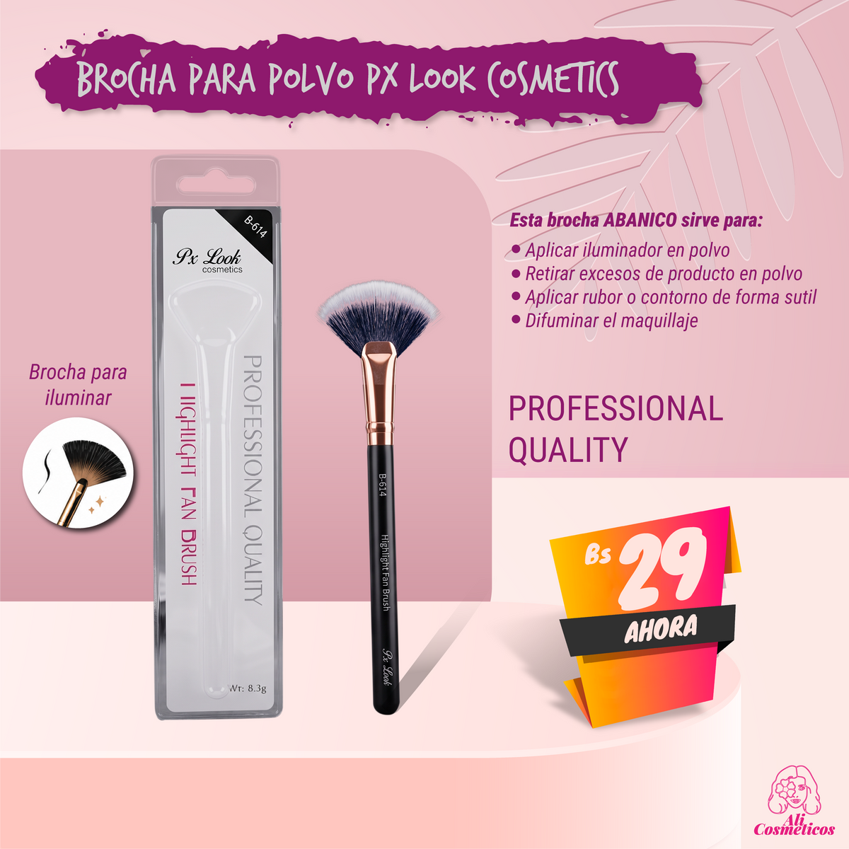 Brocha para Polvo Px Look Cosmetics