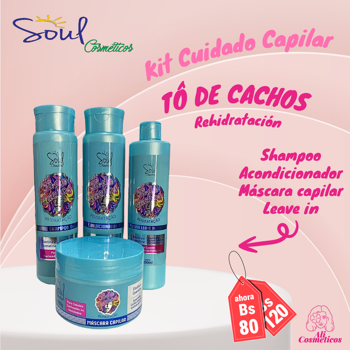 Kit de Cuidado Capilar To de Cachos Soul Cosméticos