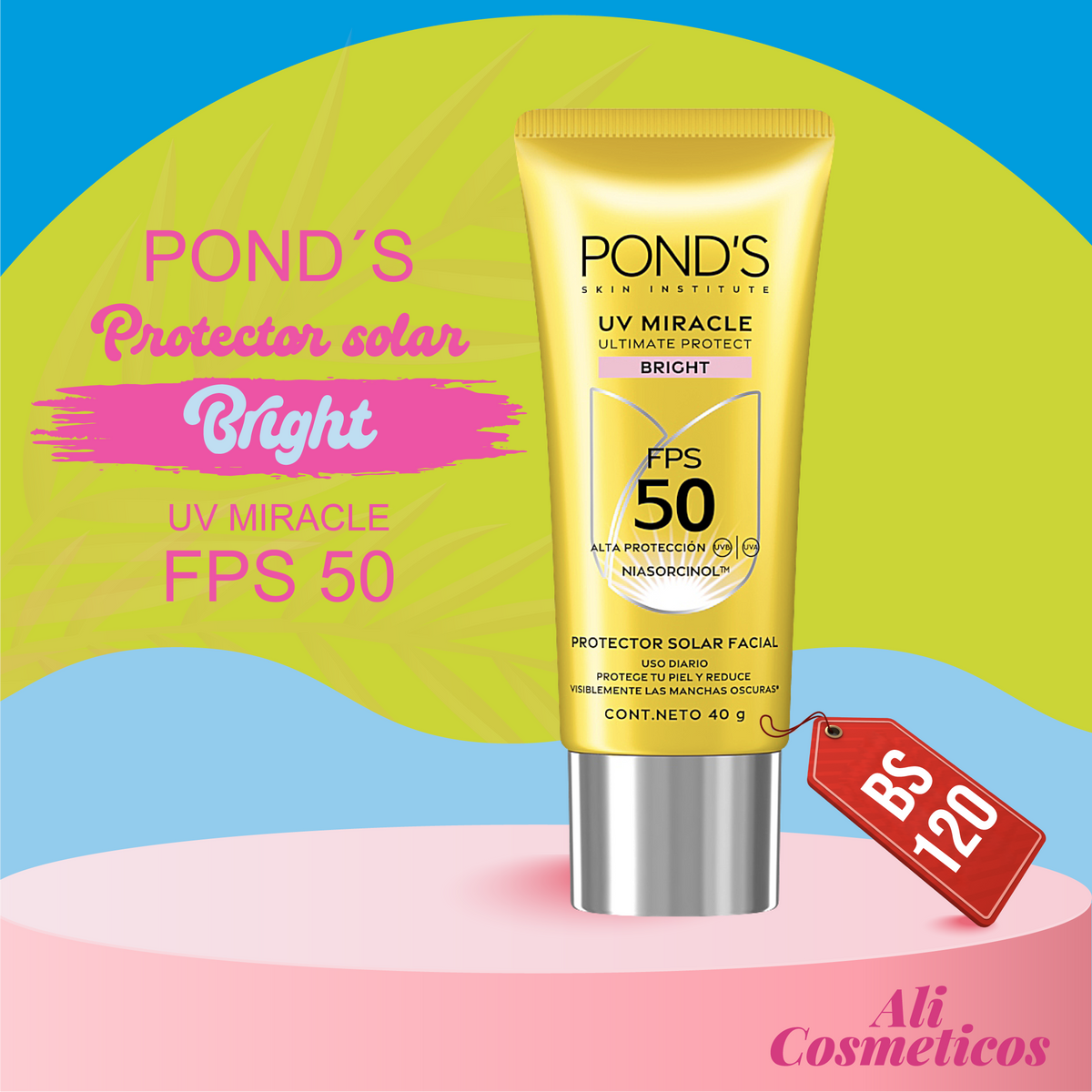 Protector Solar Bright FPS 50 Pond´s