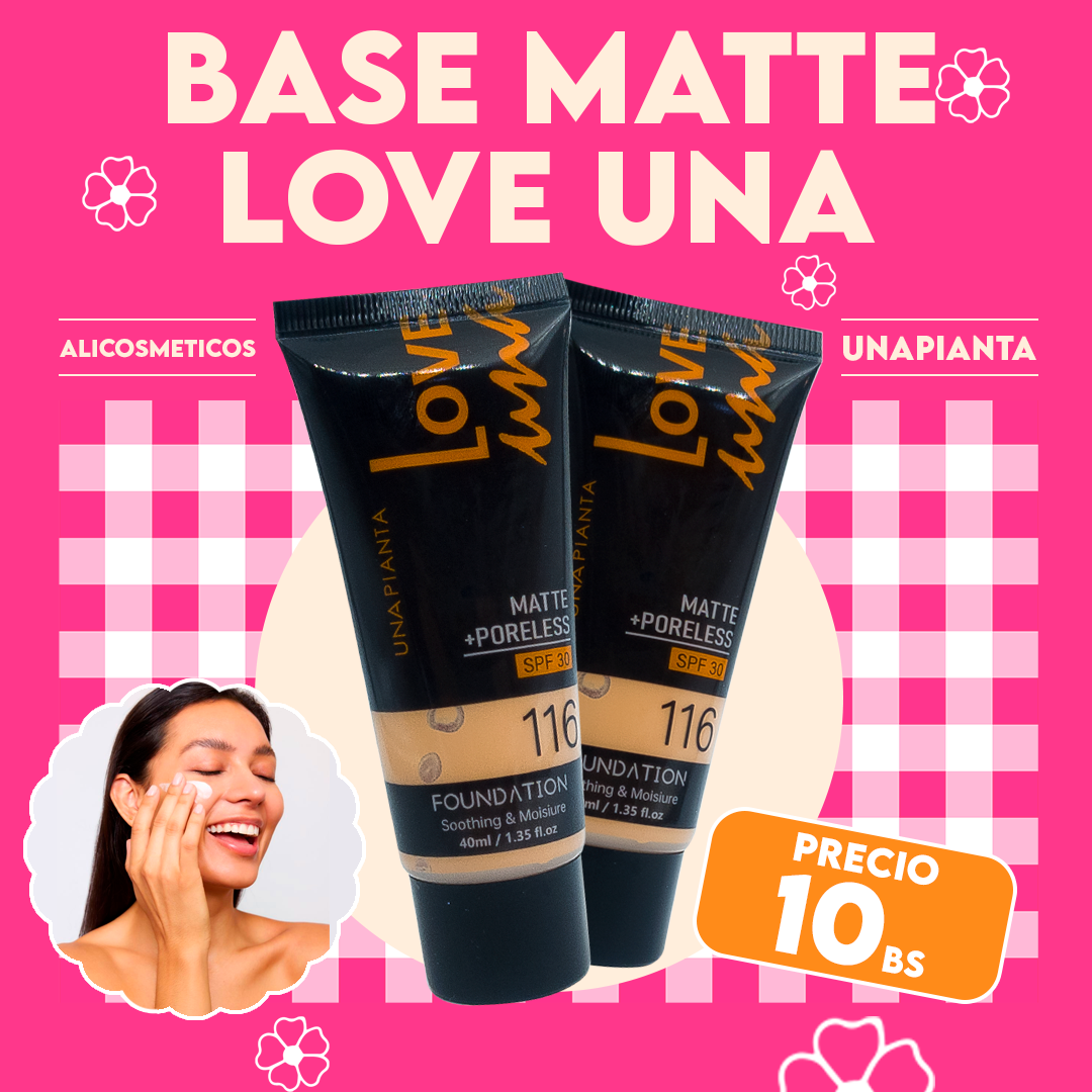 Base de Maquillaje Mate Love Una Una Pianta