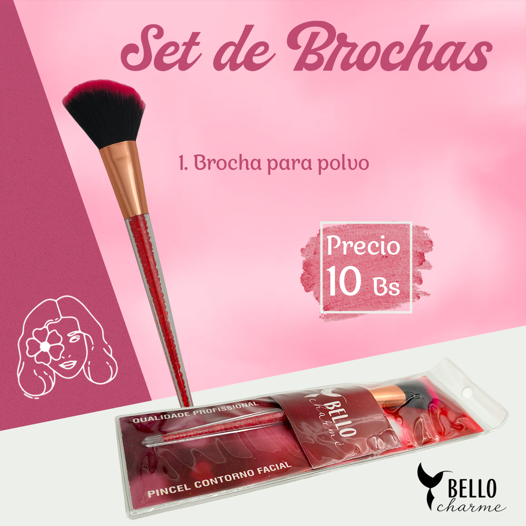 Set de Brochas para Polvo Bello Charme