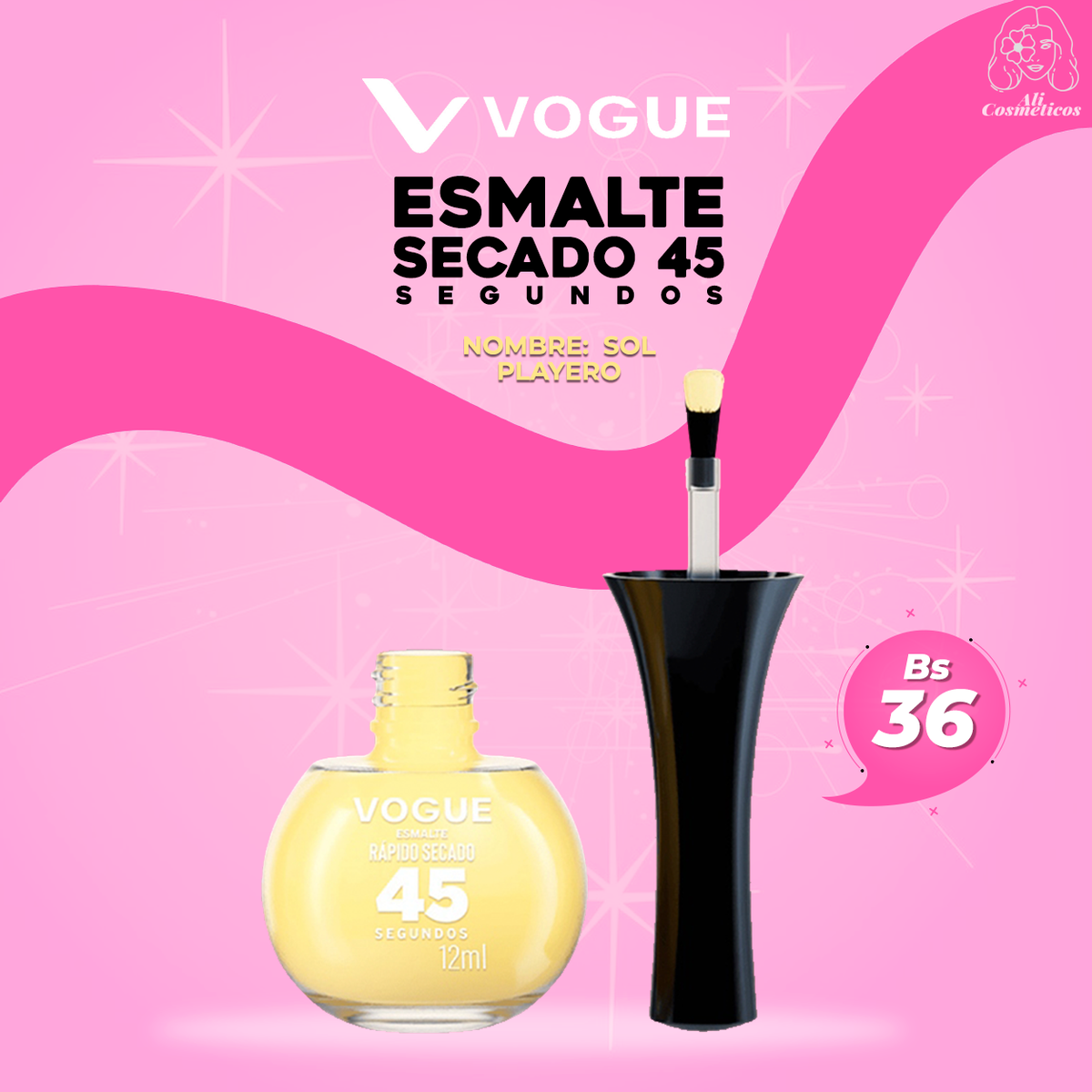 Esmalte para Uñas Secado Rapido 45 Segundos Sol Playero Vogue