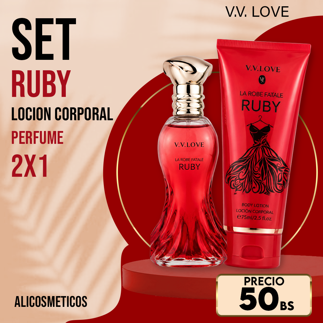 Set de Loción Corporal Ruby V.V. Love