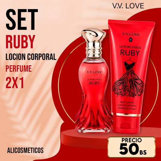 Set de Loción Corporal Ruby V.V. Love