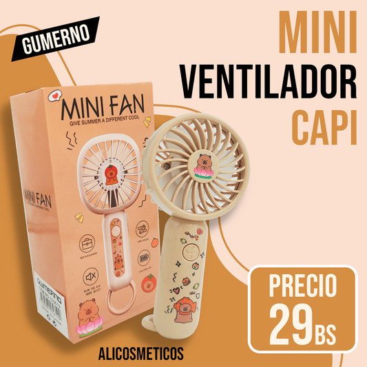 Mini Ventilador Capibara Cute Gumerno