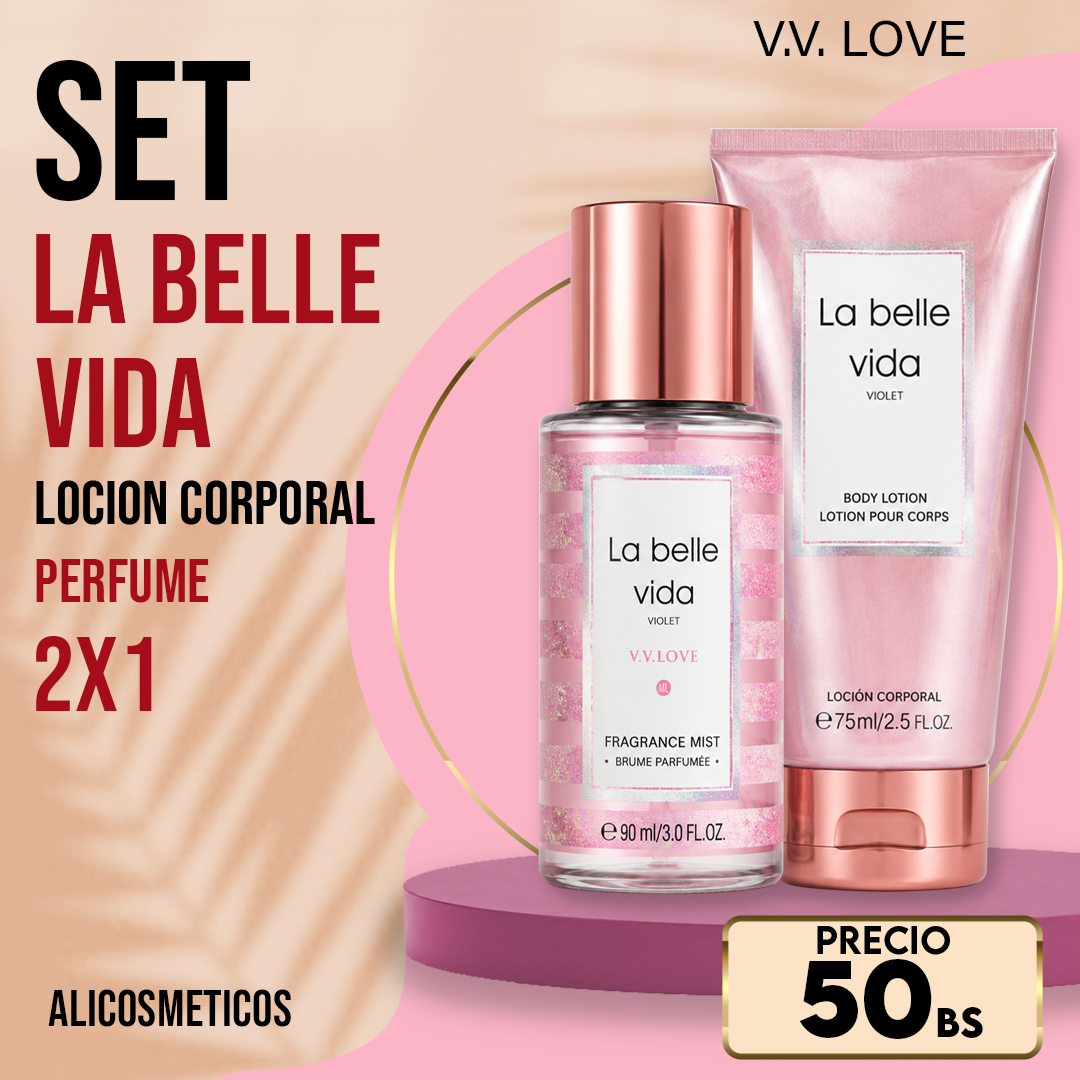 Set de Loción Corporal La Belle Vida V.V. Love