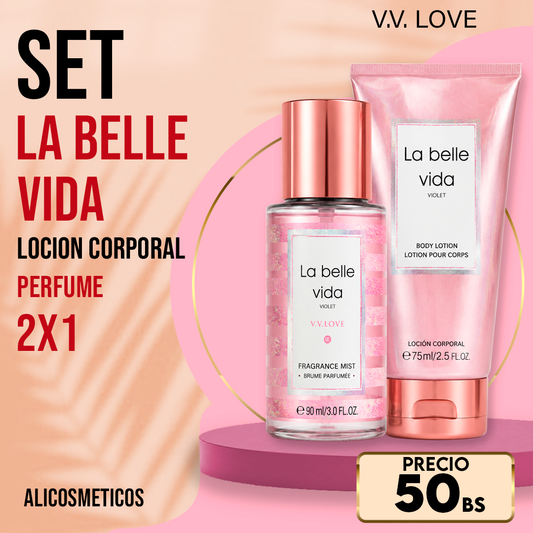 Set de Loción Corporal La Belle Vida V.V. Love