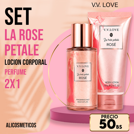 Set de Loción Corporal La Rose Petale V.V. Love