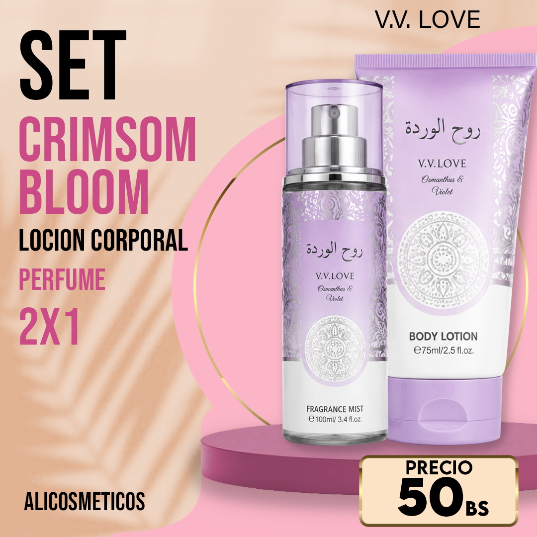 Set de Loción Corporal Crimson Bloom V.V. Love