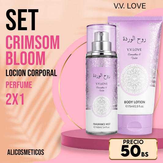 Set de Loción Corporal Crimson Bloom V.V. Love