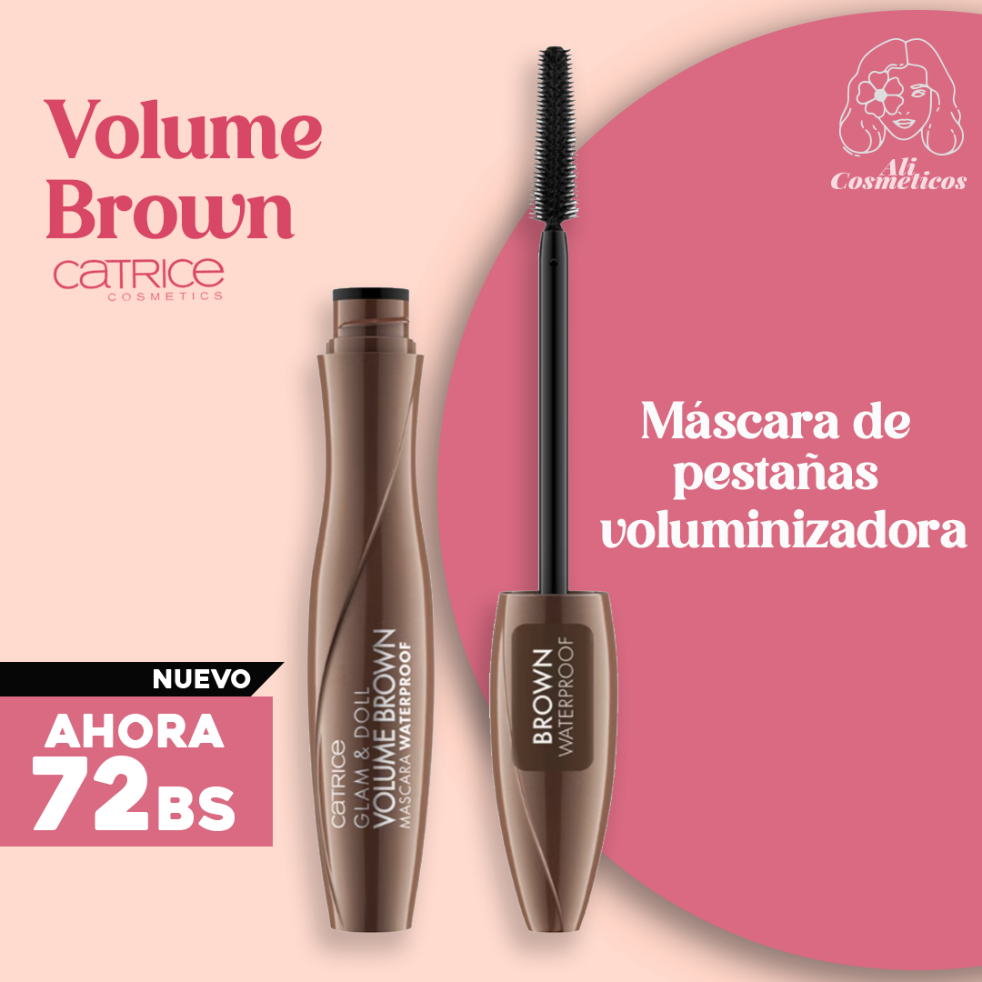 Mascara de Pestañas Voluminizadora Resistente al Agua Volume Brown Catrice