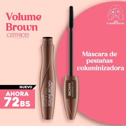 Mascara de Pestañas Voluminizadora Resistente al Agua Volume Brown Catrice