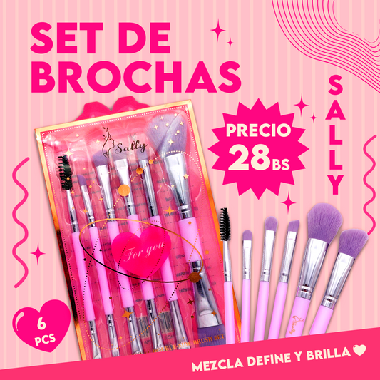 Set de Brochas 6 en 1 Sally