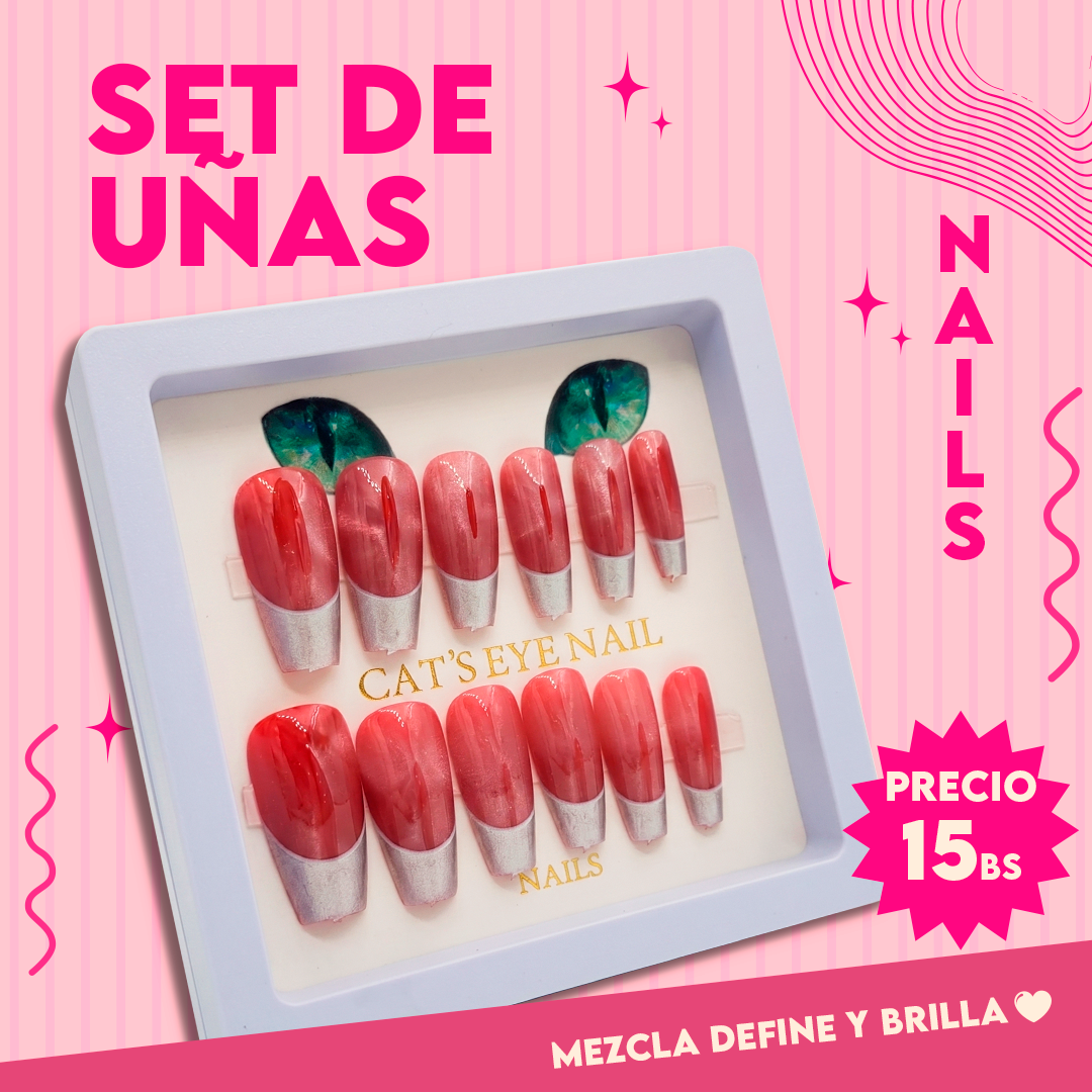 Set de Uñas Ojo de Gato Nails