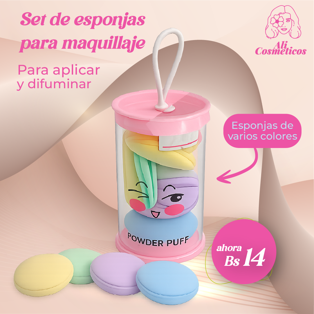 Set de Esponja para Maquillaje Powder Puff