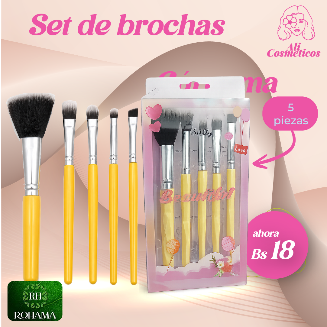 Set de Brochas 5 en 1 Sally
