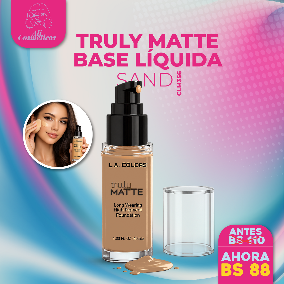 Base Liquida de Maquillaje Truly Matte L.A. Colors