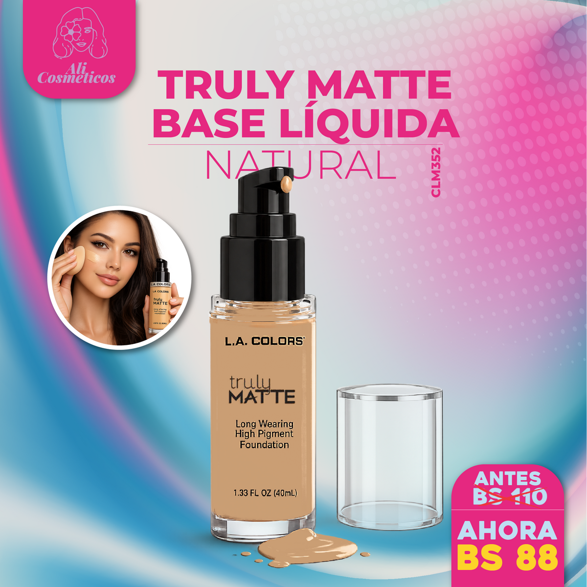 Base Liquida de Maquillaje Truly Matte L.A. Colors