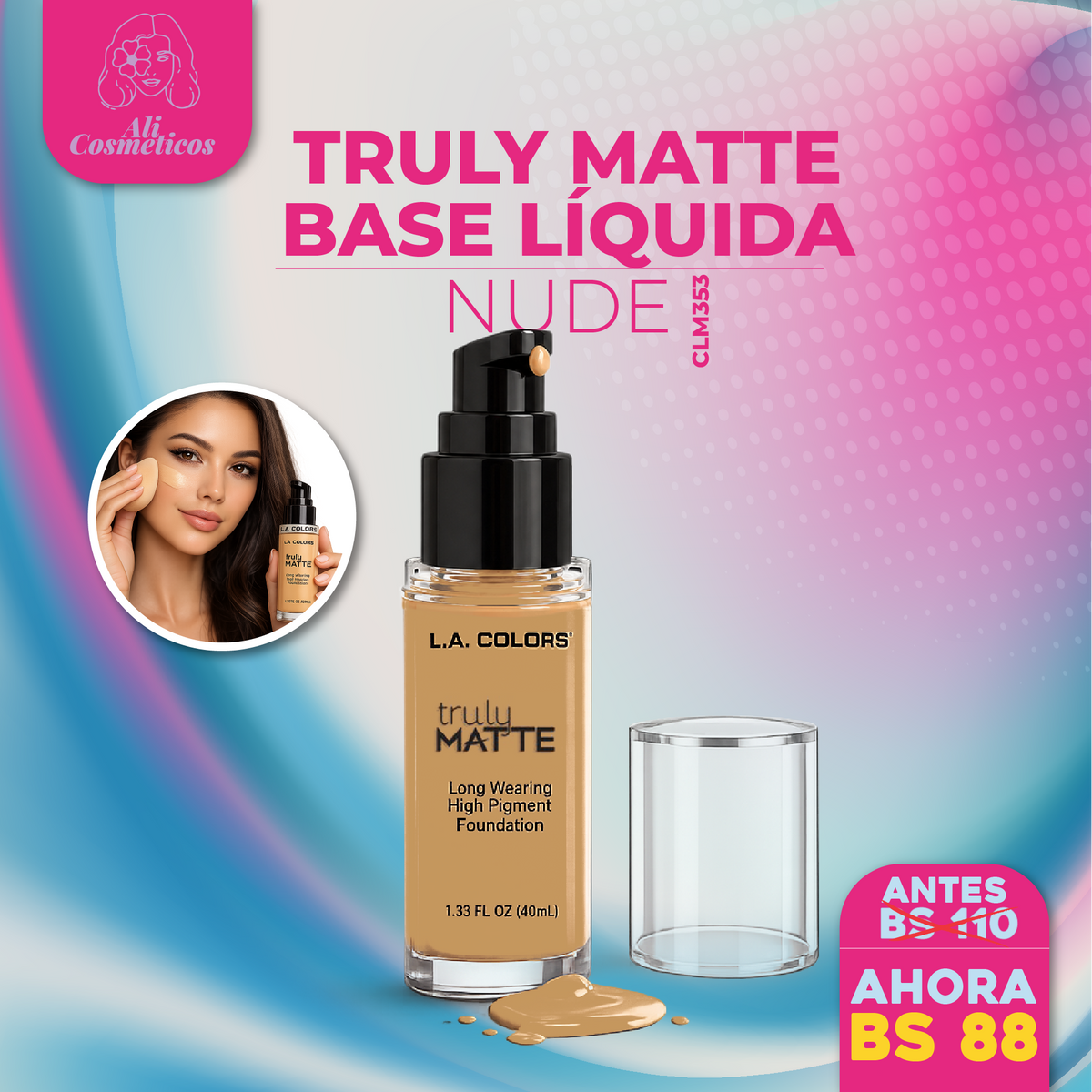 Base Liquida de Maquillaje Truly Matte L.A. Colors