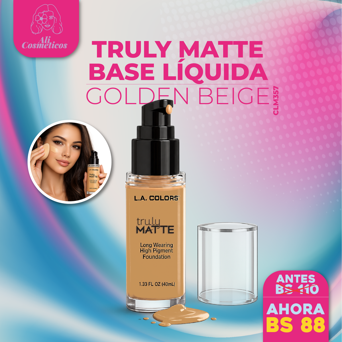 Base Liquida de Maquillaje Truly Matte L.A. Colors