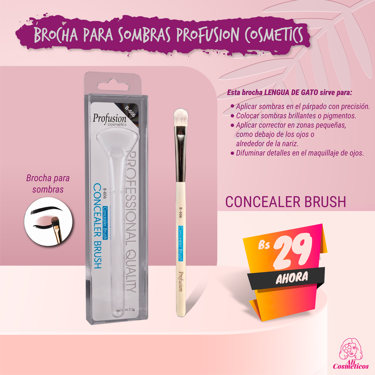 Brocha para Sombras Profusion Cosmetics