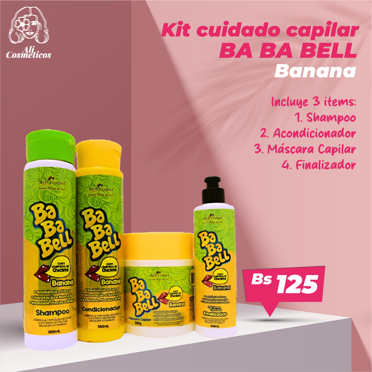 Kit de Cuidado Capilar Ba Ba Bell Extense Bell Corpus
