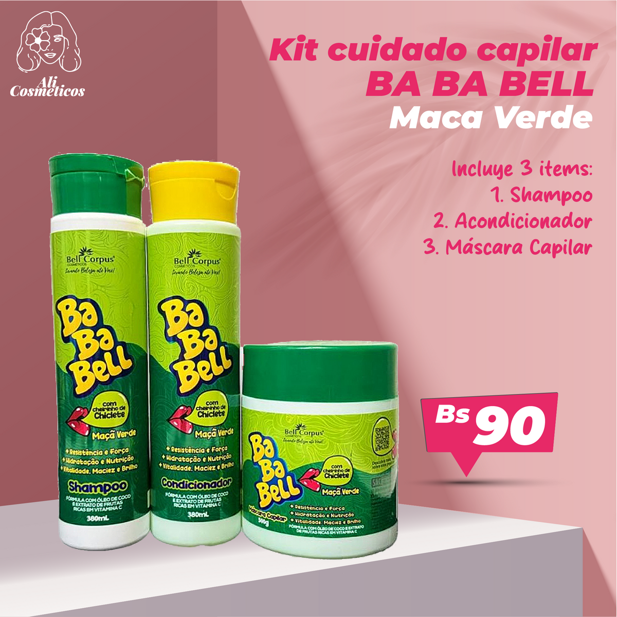 Kit de Cuidado Capilar Ba Ba Bell Bell Corpus