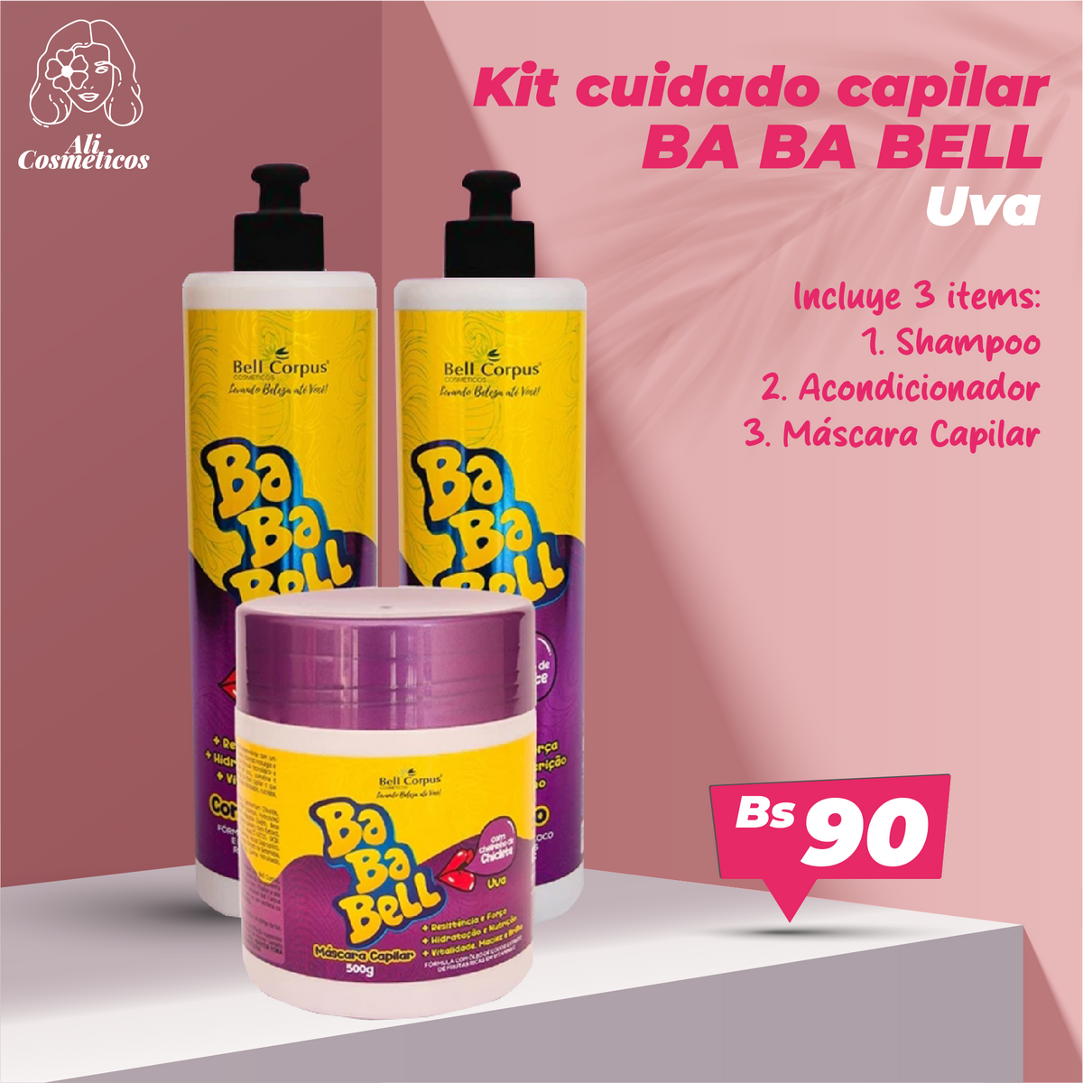 Kit de Cuidado Capilar Ba Ba Bell Bell Corpus
