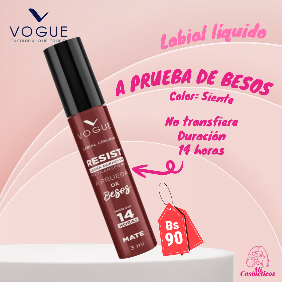 Labial Liquido Resist "A Prueba de Besos" 14H Vogue