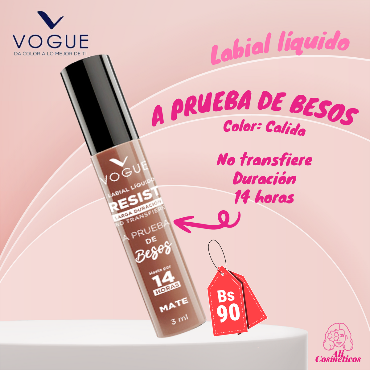 Labial Liquido Resist "A Prueba de Besos" 14H Vogue