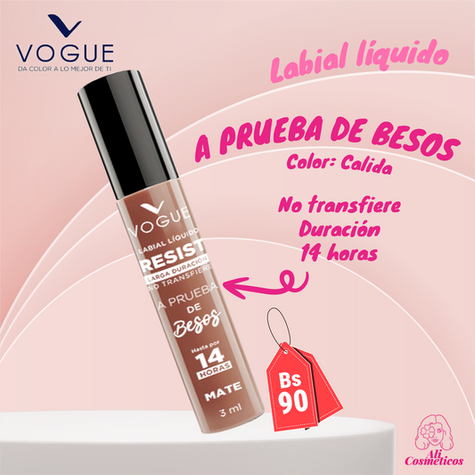 Labial Liquido Resist "A Prueba de Besos" 14H Vogue