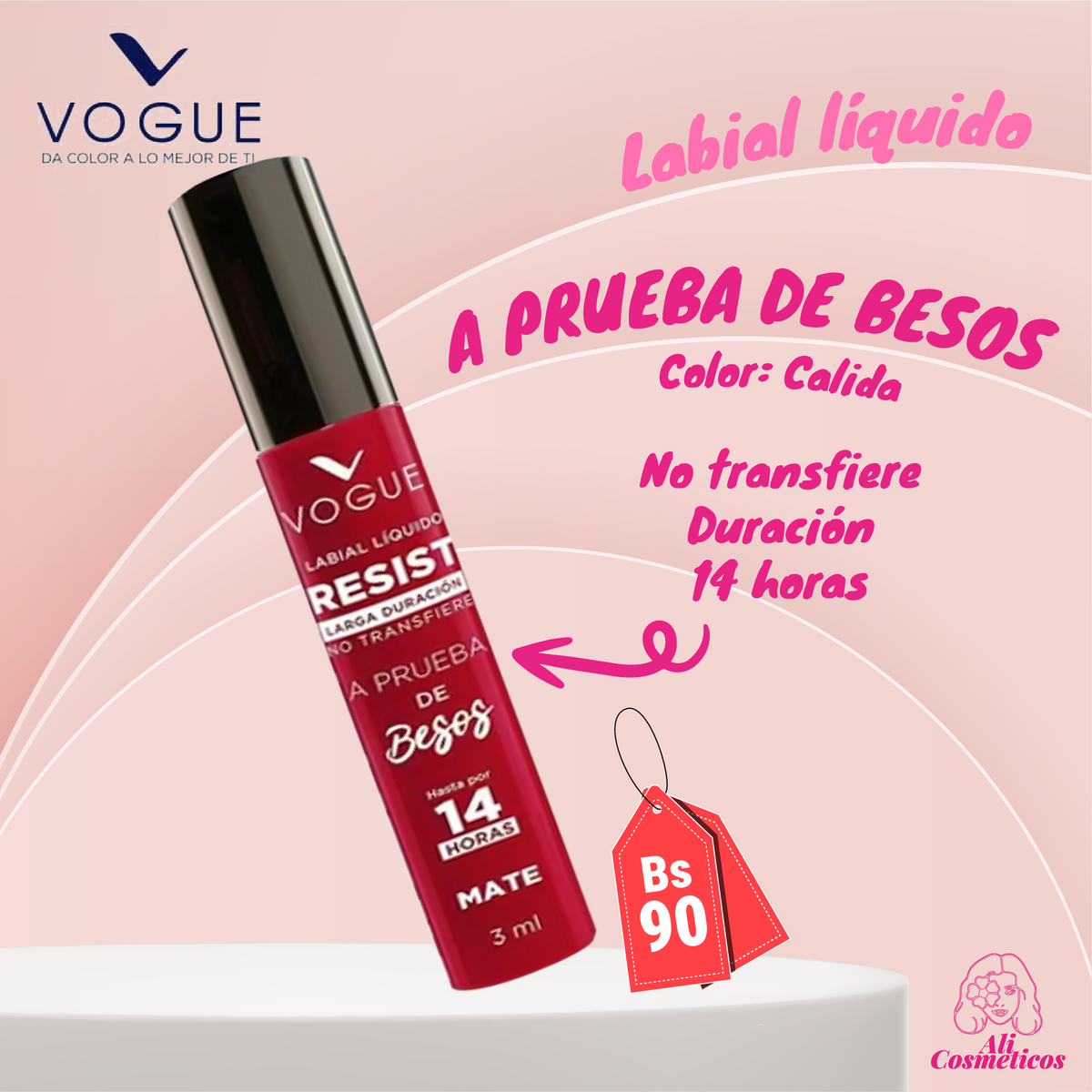 Labial Liquido Resist "A Prueba de Besos" 14H Vogue