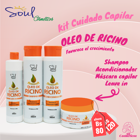 Kit de Cuidado Capilar Oleo de Ricino Soul Cosméticos
