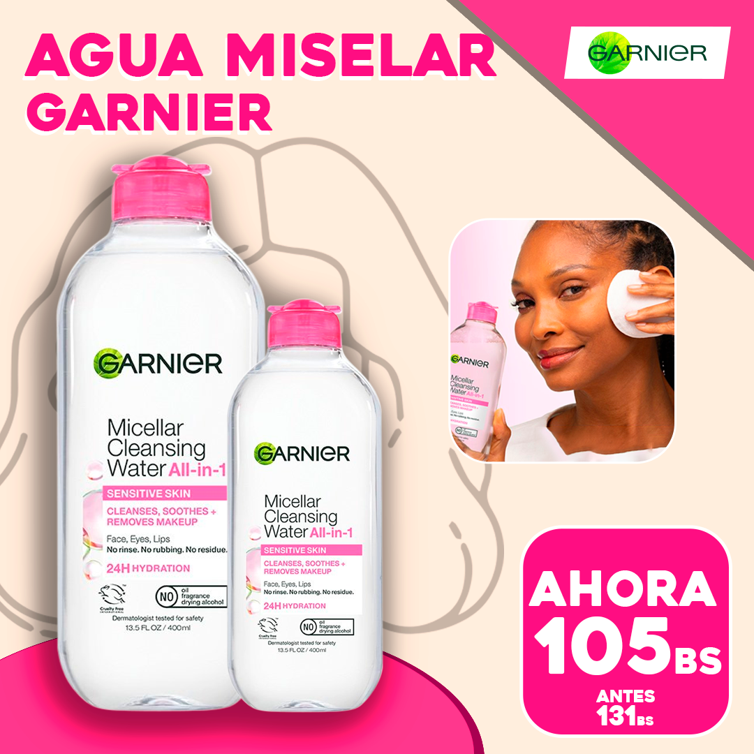 Agua Micelar Todo en 1 24H hidratación Garnier