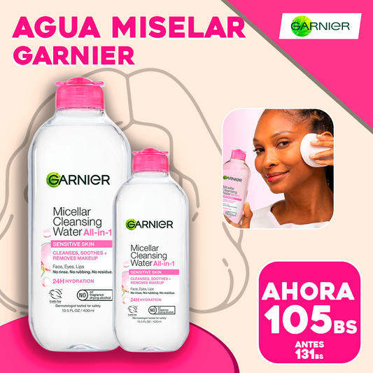 Agua Micelar Todo en 1 24H hidratación Garnier