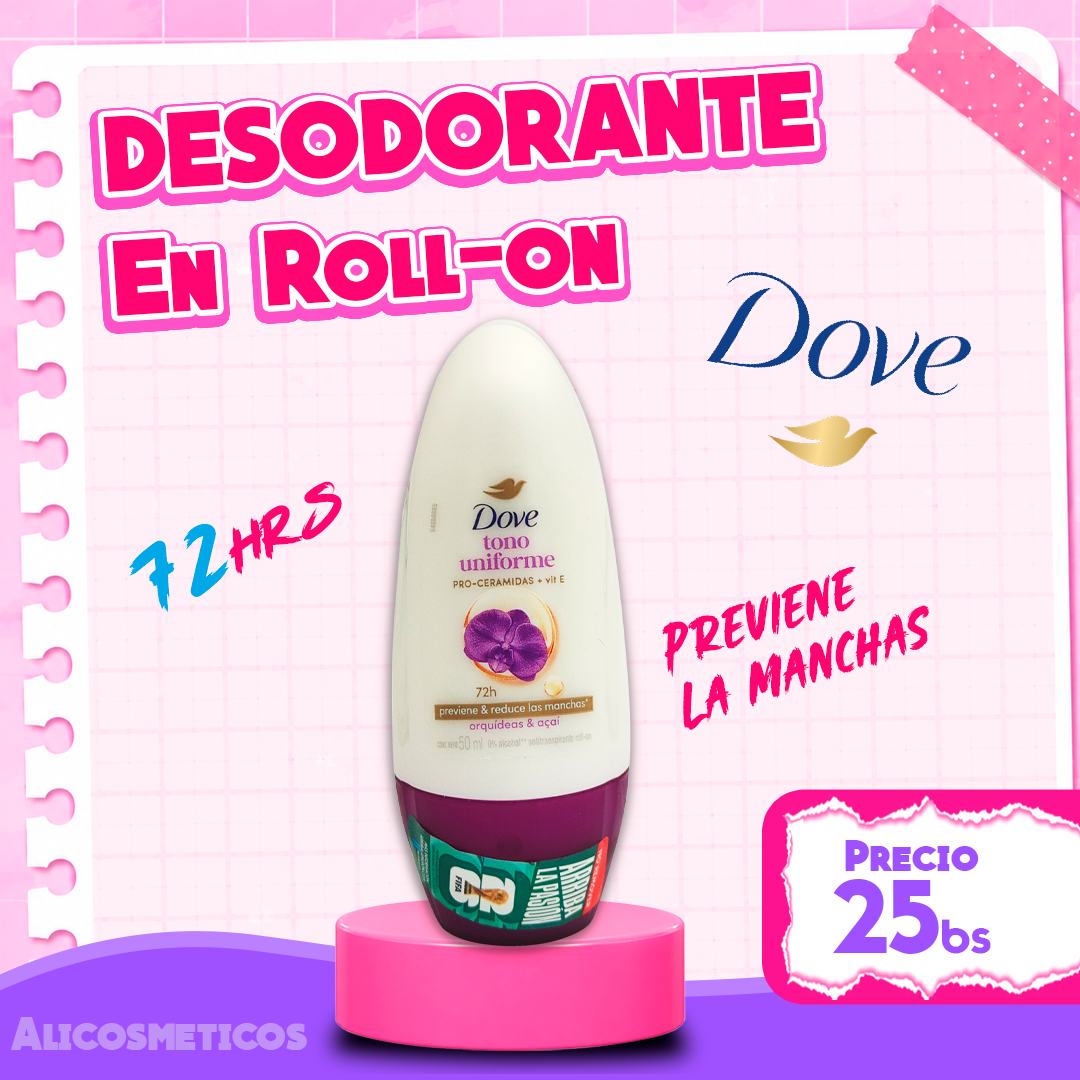 Desodorante en Roll-on Tono Uniforme Dove