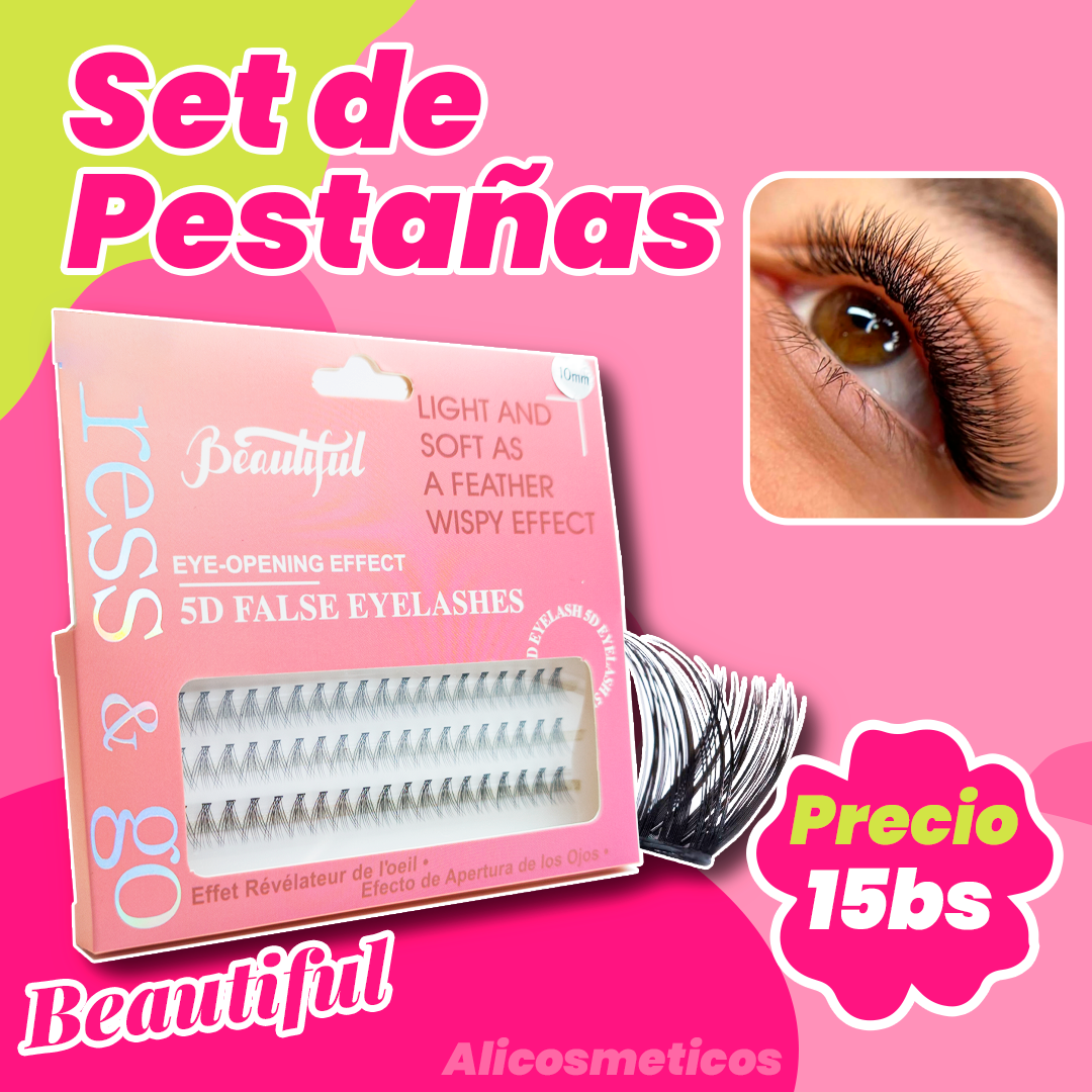 Set de Pestañas Ress & Go Beautiful