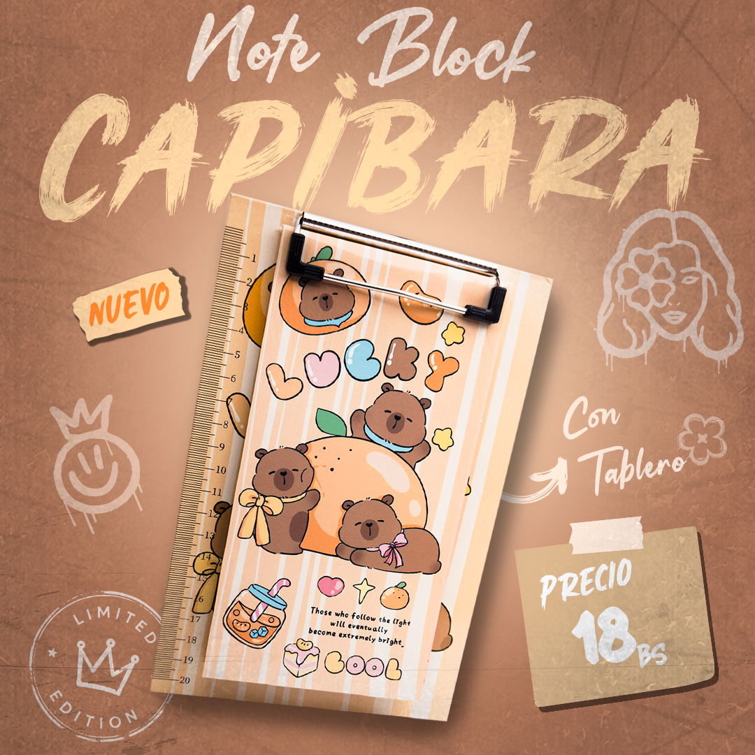 Block de notas Capibara + Tablero