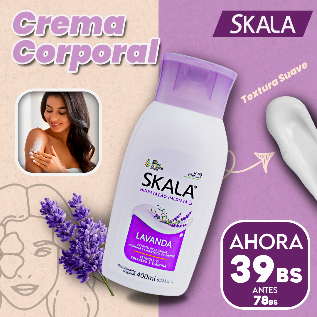 Crema Corporal Extracto de Lavanda con vitamina E Skala