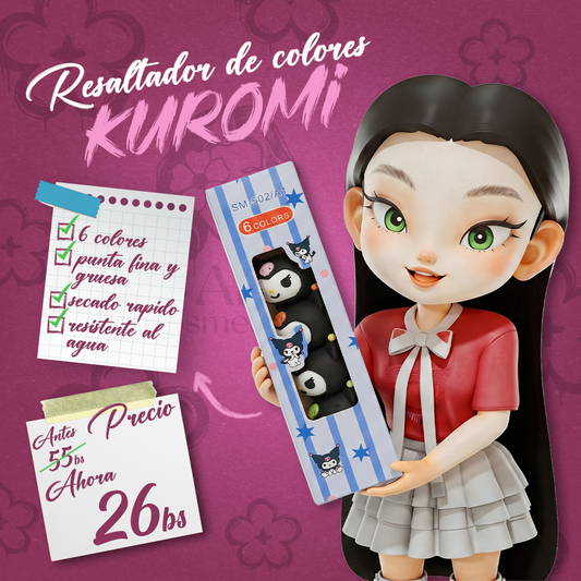 Resaltadores de Colores Kuromi + Stich
