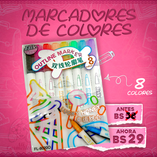 Marcadores de Colores Lugky Honey