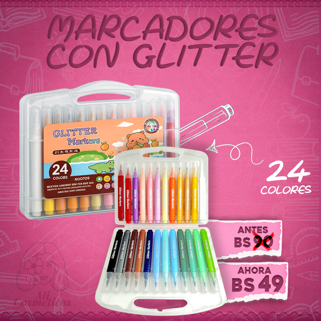 Marcadores con Glitter Capibara +