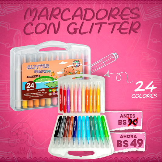 Marcadores con Glitter Capibara +