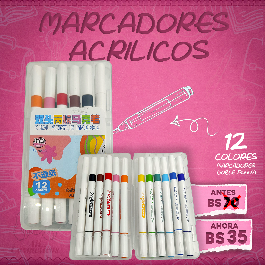 Marcadores Acrílicos Doble Punta