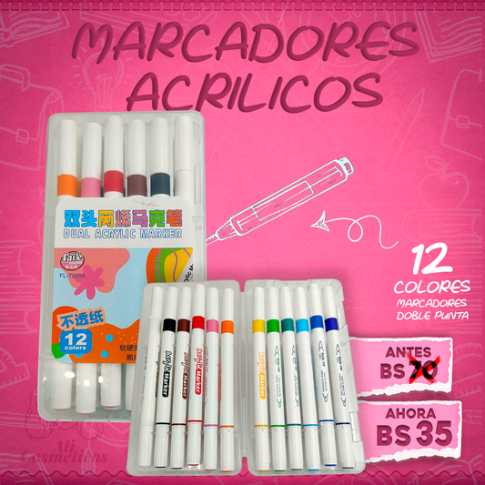 Marcadores Acrílicos Doble Punta