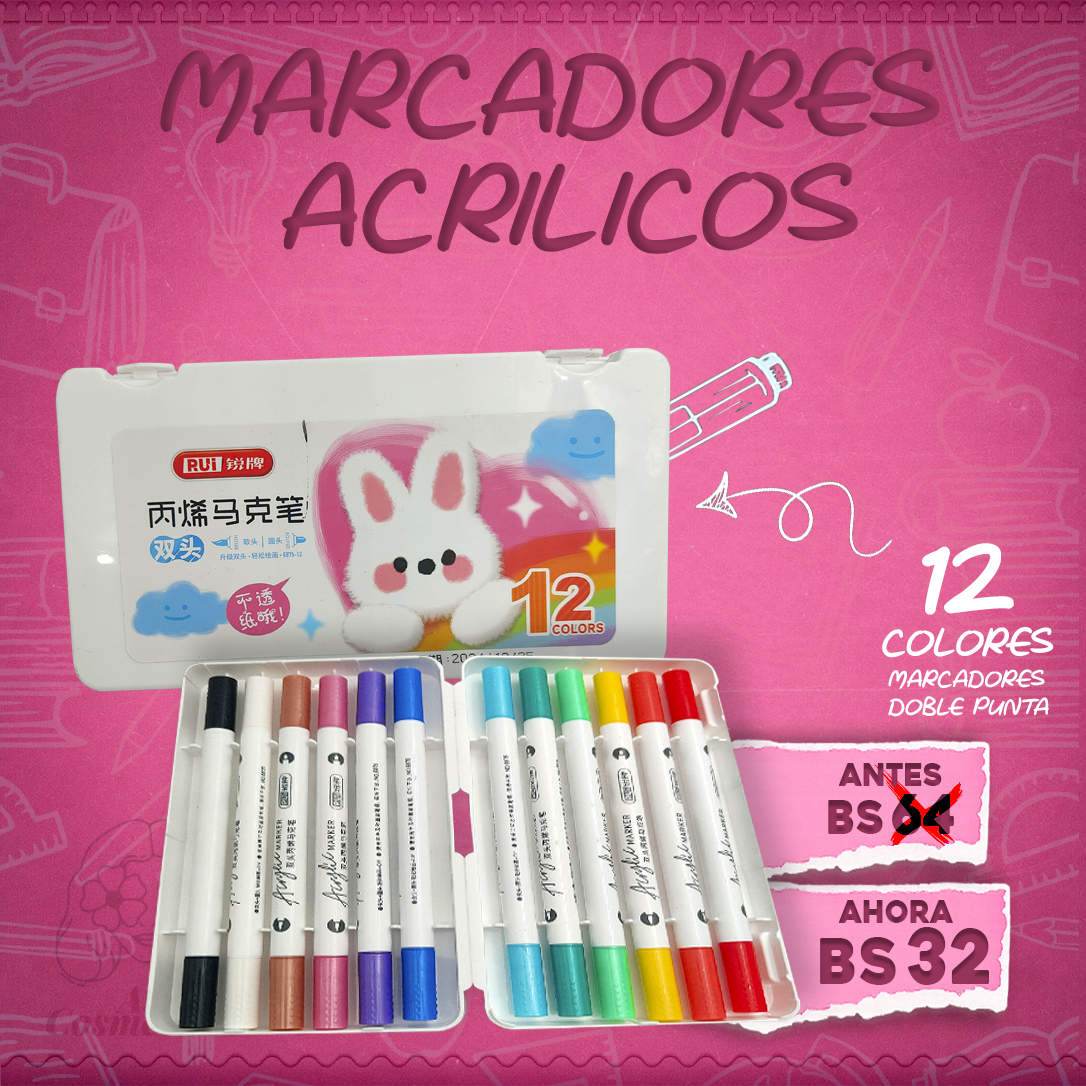 Marcadores Acrílicos Doble punta Bunny