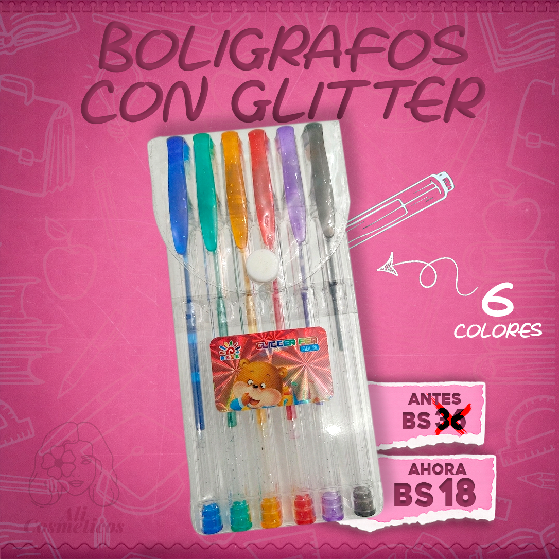 Bolígrafos con Glitter